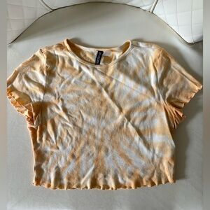 H&M Orange Fitted Short Sleeve T-Shirt